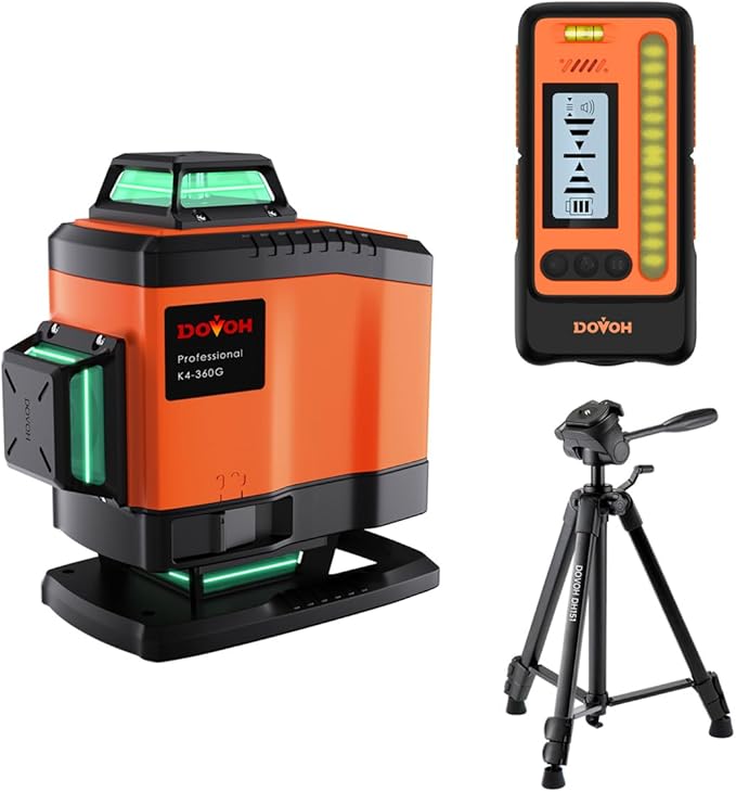 K4 4D Laser Level with Receiver and Tripod, Class Ⅱ