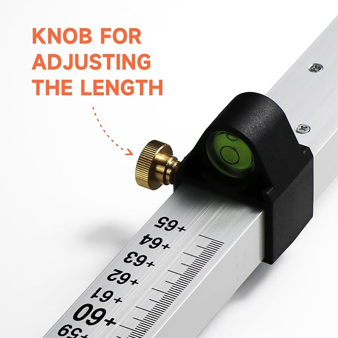 Grade Rod for Laser Level, with Quick-Release Slider for Laser Receiver, 7.9ft/2.4m Adjustable Aluminum Laser Level Stick, DP2400
