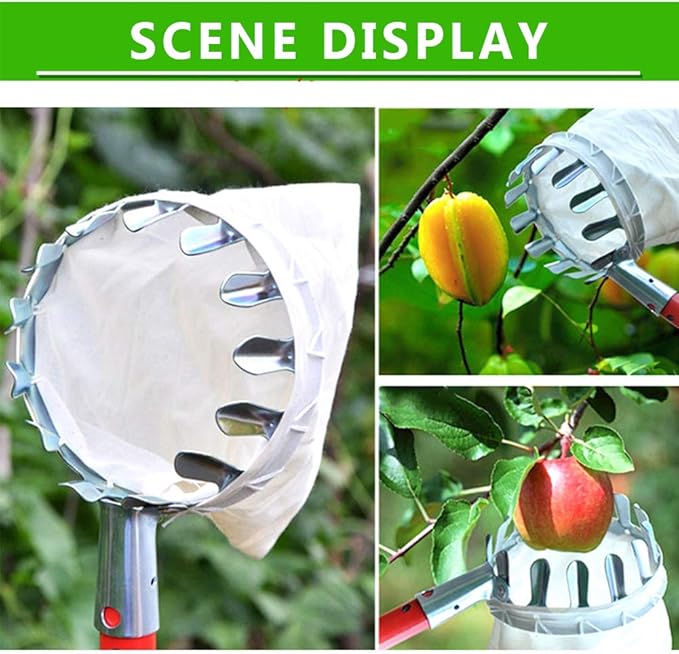 Fruit Picker Head Basket Metal Fruit Picker Agricultural Garden Hardware Tools, Portable Fruits Catcher for Harvest Picking Cherry, Pear and Peach(Size:14cm)