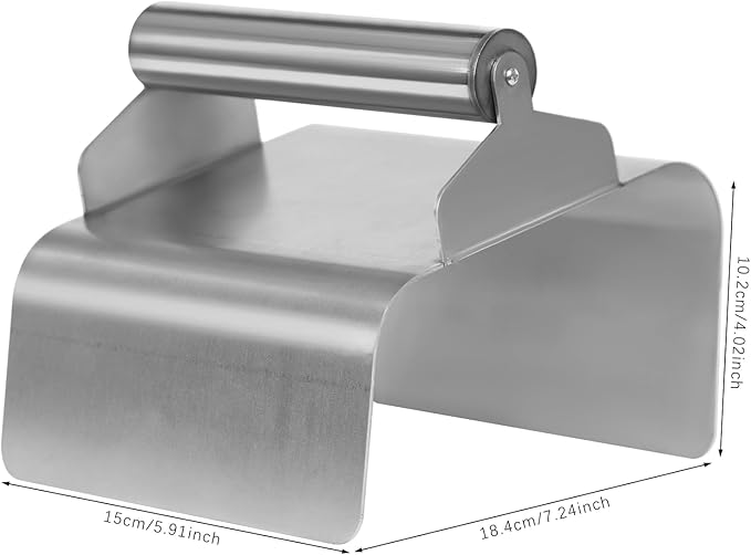 Landscape Curb Trowel Concrete Curb Tools, 7.24x5.9x4In Stainless Steel Slope Slant Trowel, Concrete Curb Tool with Handle and Putty Knife for Garden Pavement Patio