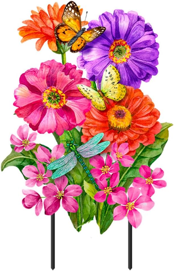 Briarwood Lane Zinnias in Bloom Metal Art