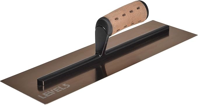 LEVEL5 16" x 4.75" 0.7 MM Drywall Curved Trowel | Triple-Hardened Stainless Steel, High-Impact Handle | Sheetrock Gyprock Wall-Board Plasterboard | 4-973