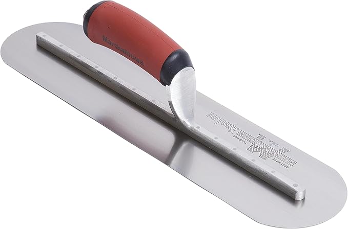 MARSHALLTOWN Fully Rounded Concrete Finishing Trowel, High Carbon Steel Blade, DuraSoft Handle, 16 x 4, Made in the USA, MXS66FRD