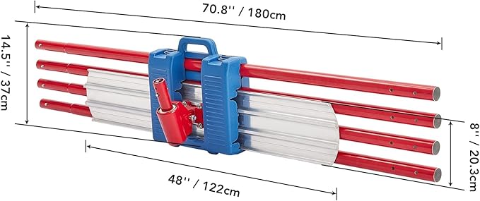 Bull Float Concrete Tool, Concrete Bull Float, 48 in x 8 in Magnesium Aluminum Concrete Float with 4 Combinable Handles, Trowel with Carrying Aid, Concrete Bull Float Kit for Concrete Finishes