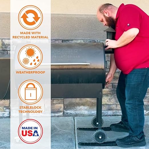 BBQ Butler Gator Tail - Leveling Shims for Grill - Plastic Wedges for Smokers, BBQs and Griddles - Cabinet Leveling Blocks- Hard Leveling Wedge - 2 Pack