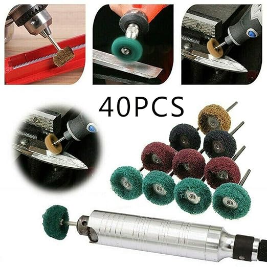Rocaris 40 Pack 1 inch Abrasive Wheel Buffing Polishing Wheel Set for Rotary Tool - 25mm…