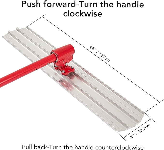 Bull Float Concrete Tool, Concrete Bull Float, 48 in x 8 in Magnesium Aluminum Concrete Float with 4 Combinable Handles, Trowel with Carrying Aid, Concrete Bull Float Kit for Concrete Finishes