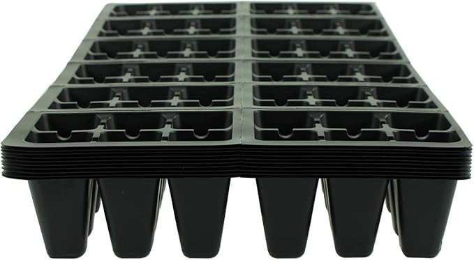 Handy Pantry Black Plastic Garden Tray Inserts – 10 Sheets, 72 Planting Pot Cells Each – 2x3 Nested x12 Configuration – Ideal for Nursery, Greenhouse, Seed Starting, and Vegetable Gardening