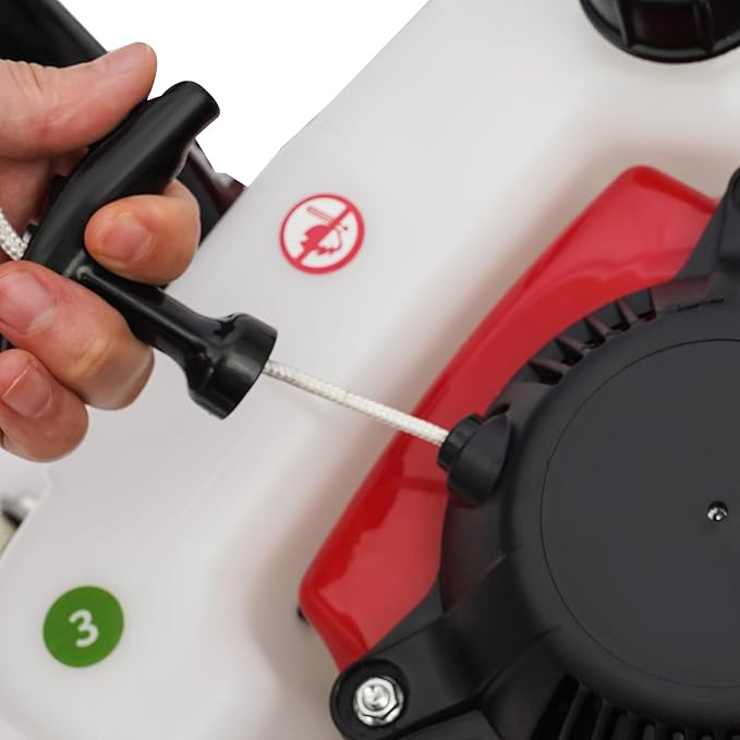 63CC Garden Tiller Cultivator, 4-Stroke Gas Powered Engine Rototiller Garden Tool with Widened Mud Flap Cordless with Long Handle Strong Power Garden Cultivator for Plowing Turning Soil Ditching