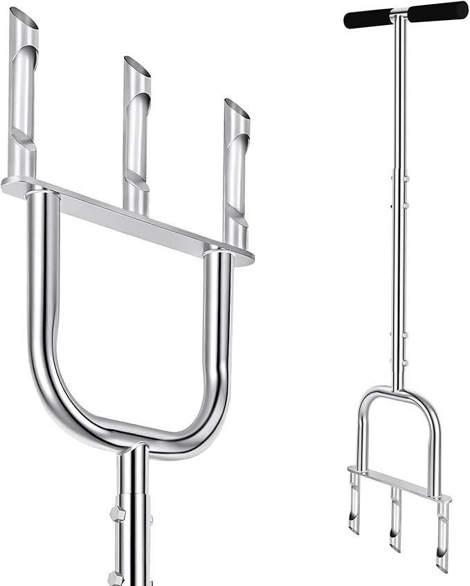 Manual Aerator Lawn Tool - Assembled Grass Aerator with 3 Hollow Tine, for Yard & Lawn Aeration(Hollow Tine Non-Replaceable)