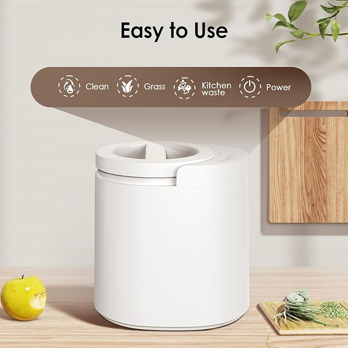 Electric Composter for Kitchen, 3L Food Recycler Composter with Auto-Cleaning/Odor-Free/LED Display/Low Noise, Smart Countertop Compost Bin 4-6H Turn Food Waste into Fertilizer for Home Indoor Use