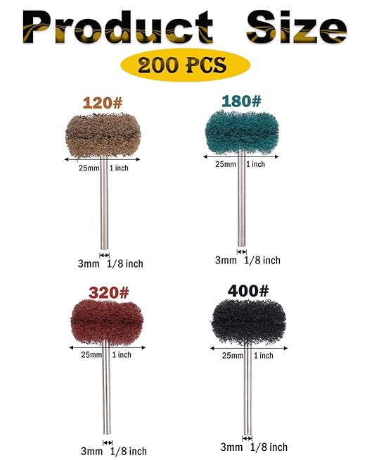 Rocaris 80Pcs 1" (25mm) Abrasive Wheel Buffing Polishing Wheel Set for Rotary Tool…