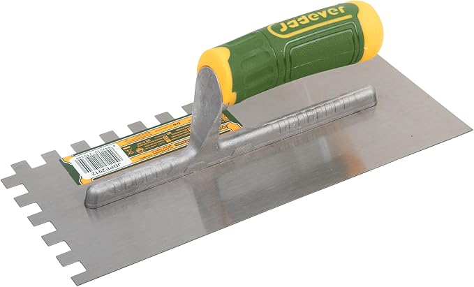 11×4.7" Plastering Trowel with SQ Teeth, Notch Masonry Hand Trowel, Fit for Tile Work
