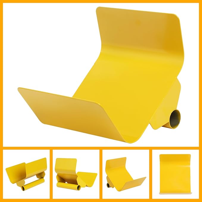 Concrete Curb Trowel Set with Handle & Putty Knife, Slope Shape, Heavy Duty 201 Stainless Steel, for Landscape Curb, Cement, Masonry & Model Making, DIY & Professional Use, 7.24*5.91*4.02in Yellow