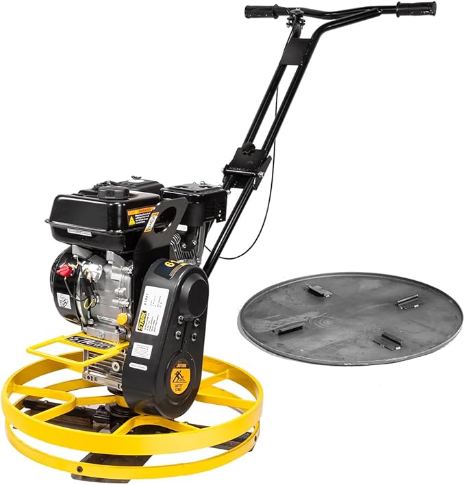 Stark USA 6.5HP Walk-Behind Cement Trowel 22" Float Pan Blade 196cc Gas-Powered Smooth Concrete Surface Finisher