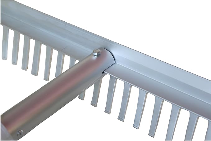 KYLIN Landscape Rake Heavy Duty with 36Tines 36Inch Wide Aluminum Head 60Inch Handle, Large Leaf Rake Tool for Loosening Soil, Lawn Care, Weeding Lake, Garden, Pond, Beach Landscaping