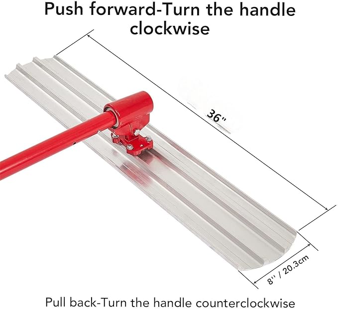 Bull Float Concrete Tool, Concrete Bull Float, 36 in x 8 in Magnesium Aluminum Concrete Float with 4 Combinable Handles, Trowel with Carrying Aid, Concrete Bull Float Kit for Concrete Finishes