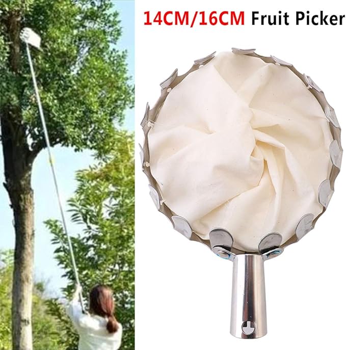 Fruit Picker Head Basket Metal Fruit Picker Agricultural Garden Hardware Tools, Portable Fruits Catcher for Harvest Picking Cherry, Pear and Peach(Size:16cm)
