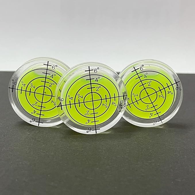 6Pcs Circular Bubble Spirit Levels RV Levelers 32mm RV Standard Levels Leveling Tools for Travel Trailer, Turntable, Phonograph, Camera, Tripod (32x7mm)