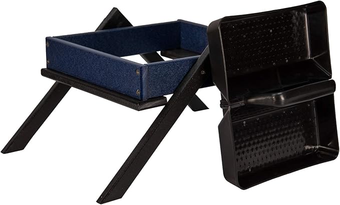 JCs Wildlife Removable Tray Ground Bird Feeder - Platform Bird Feeder - Holds 4 Cups of Seed (Medium, Blue)