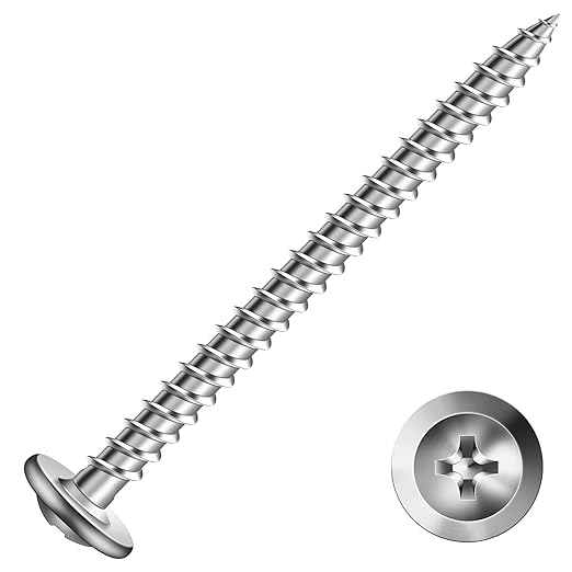 #8 x 2 Inch Wood Screw 100Pcs 410 Stainless Steel Standard Thread Truss Head Fast Self Tapping by SG TZH