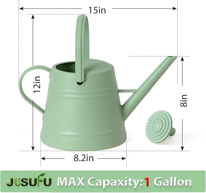 1 Gallon Watering Can for Plants, Watering Cans for Indoor&Outdoor Gardening, Water Can with Ergonomic Movable Handle (Green)