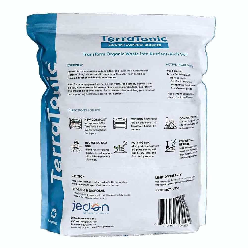 TerraTonic Biochar: Organic Compost Accelerator with Beneficial Microbes for Faster Decomposition. Biochar Soil Amendment for Lawn & Garden. 4-QT.