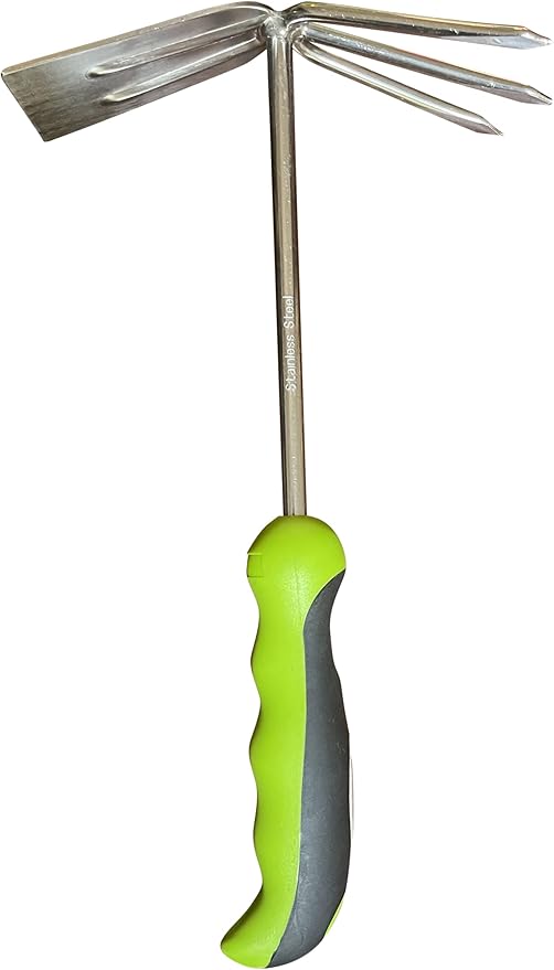 Garden Guru Hand Cultivator Rake Hoe Tiller Tool - Stainless Steel for Ultimate Strength - Rust Resistant - Ergonomic Handle - Great for Gardening Cultivating Loosening Weeding - 1 Case (50 Pcs)