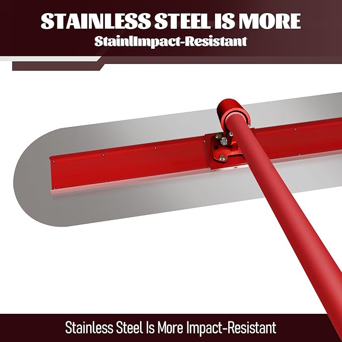 Generic Concrete Bull Float 48''x12'' Cement Surface Smoothing Tool with Detachable Aluminium 3 Handle 1.8M Concrete Finishing Trowel with Tilt Bracket and Rotary Regulator Concrete Bull Float Kit