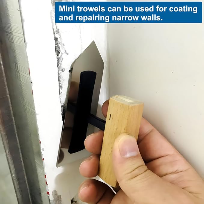 4.7" x 1.6" Miniature Drywall Trowel 3-pes set,Batch Knife,Premium Push Blade | Professional Grade Stainless Steel Plastering Trowel | Multi Purpose Plaster Finishing Trowel Hand Tool Combination