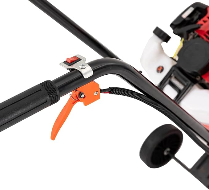 Garden Tiller Cultivator,52CC 2-Stroke Gas Powered Engine Rototiller 1.9KW Garden Tool Bar Cordless with Narrow Blade Anti-Collision Strong Power Garden Cultivator for Plowing Turning Soil Ditching