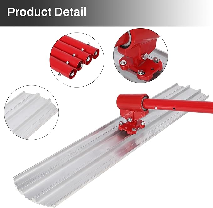 Garvee Bull Float Magnesium Concrete Float, 48x8" Aluminum Alloy Concrete Float Tool, with 4 Handles and Bull Float Bracket, Finishing Bull Float Bull Concrete Kit for Concrete Finishing
