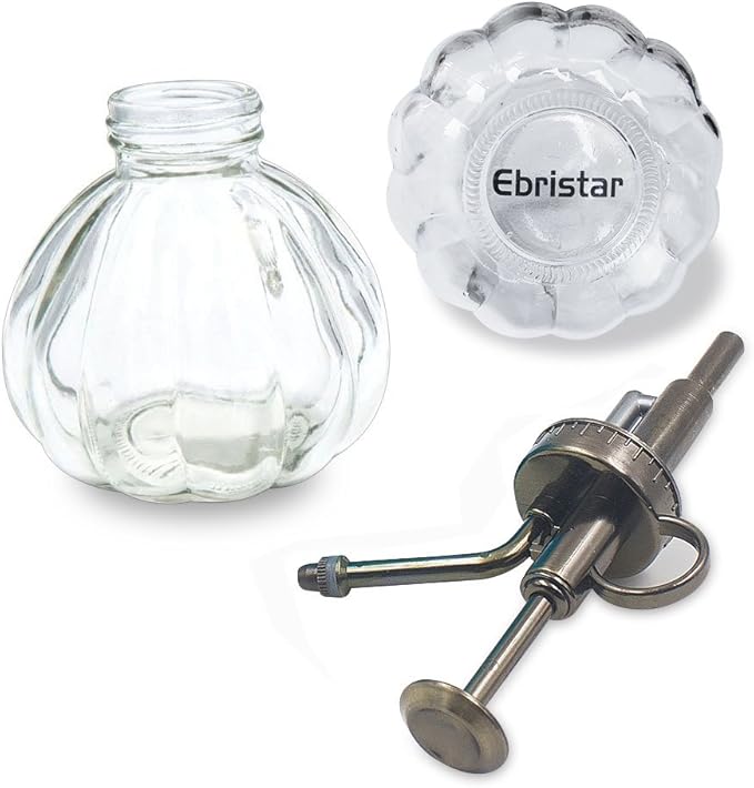 Plant Mister, Glass Watering Spray Bottle with Bronze Top Pump 6.5" Tall Decorative Mister for Plants and Flowers Small Watering Can for Indoor Potted Plants & Terrariums - Clear