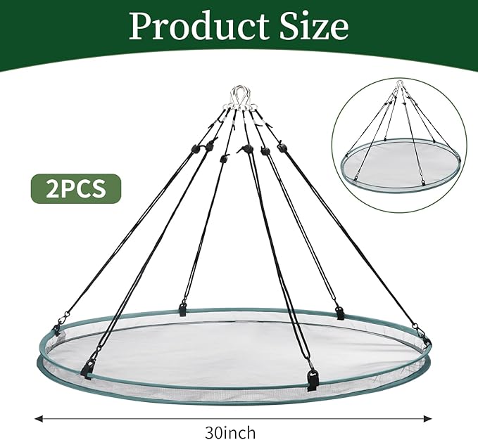 2 Pack Bird Seed Catcher Trays for Hanging Bird Feeder Platform 30" Seed Catcher for Hummingbird Feeders with Adjustable Hanging Hoop for Outdoor Garden