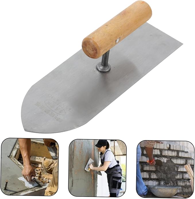 DOITOOL Stainless Steel Concrete Finishing Trowel with Pointed Tip for Precise Masonry and Drywall Work Comfortable Grip 9.65X3.43 Inches