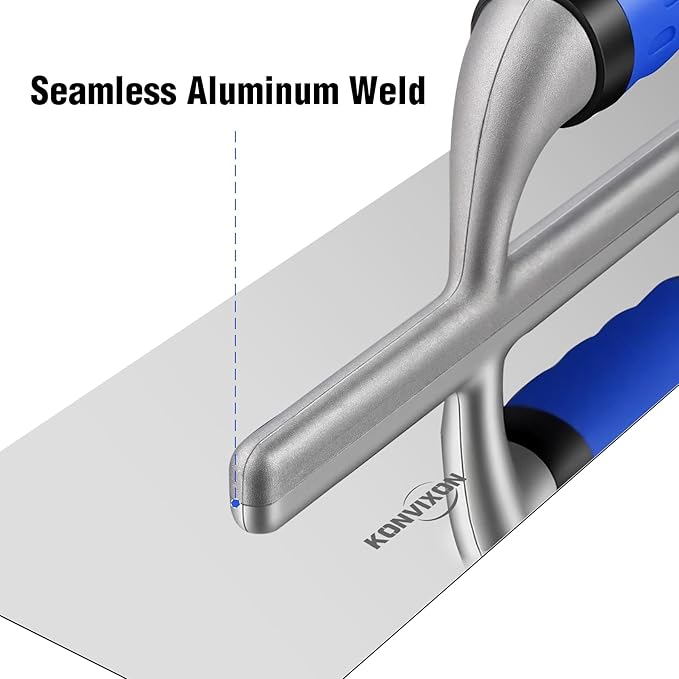 3PCS Drywall Trowel, Stainless Steel Finishing Masonry Trowel Set Includes 16"x 4", 14"x 4",12" x 4" Rust-Resistant Concrete Finishing Trowels, Flat Trowels for Plaster & Wallboard Finishing