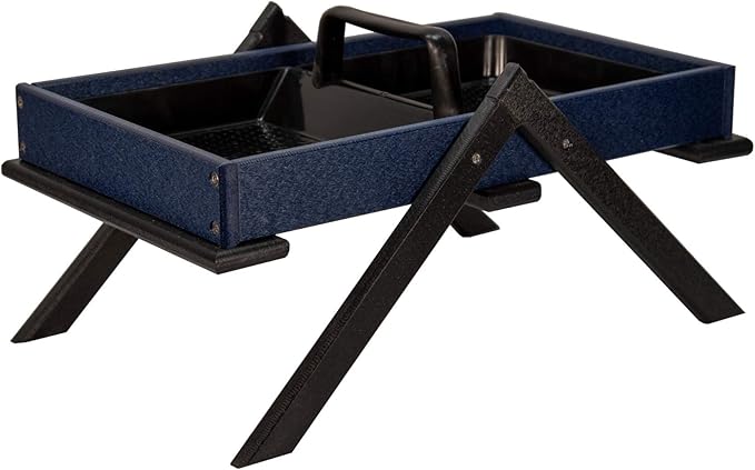 JCs Wildlife Removable Tray Ground Bird Feeders - Platform Bird Feeder - Holds 8 Cups of Seed (Large, Blue)