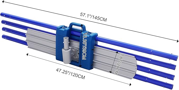 Bull Float Aluminum Magnesium Alloy Concrete Float 48"x8" Round End Board Kit trowel Tool Cement Tools Float Bracket Concrete Tools Finishing With 57" Handle x4 VOYAR
