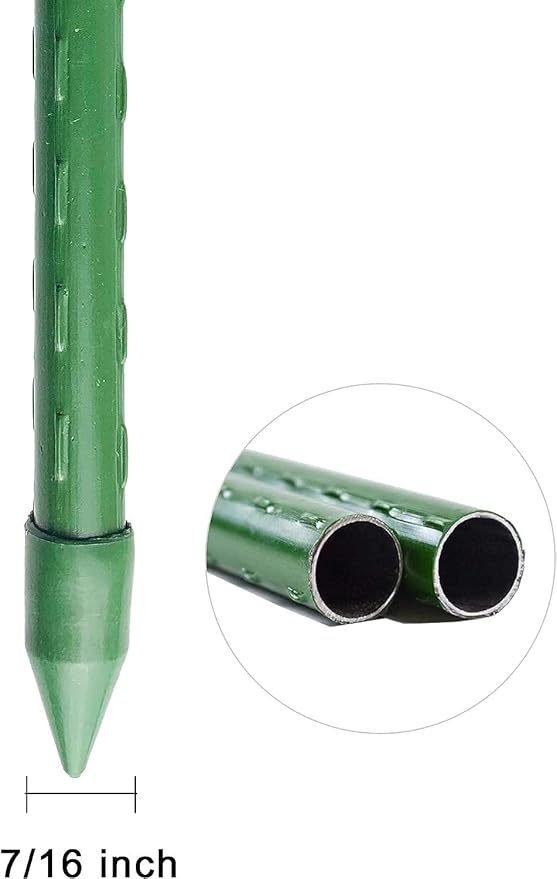 WAENLIR Garden Stakes 57 inch 4.8ft Sturdy Tomato Stakes, Plant Stakes for Outdoor Plants, Metal Plant Support Sticks for Gardening, Pack of 50