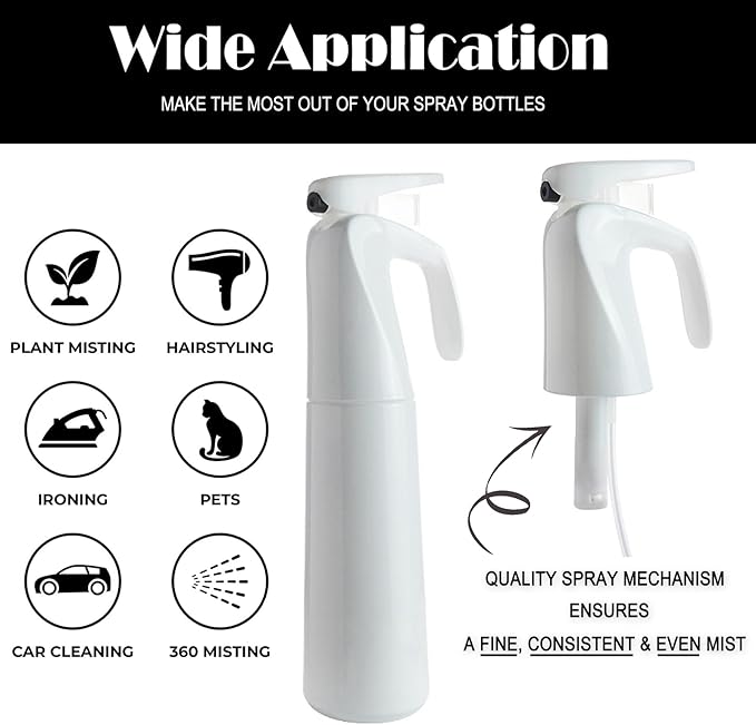 AORAKI Spray Bottle for Plants, Fine Mist Plant Sprayer Mister, Plant Mister Water Spritzer for Inside, Misting Spray Bottle for Flowers, Gardening, Cleaning, 10oz, Plastic