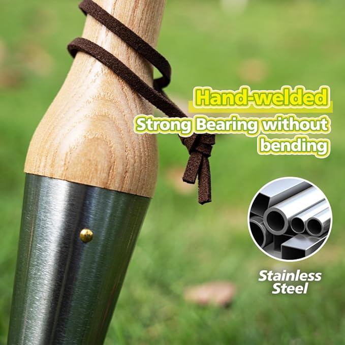 Berry&Bird Hand Dibber – Precision Wood Handle Garden Hole Punch Dibbler Tool for Planting Seeds & Bulbs with 6'' Measuring Scale, Bulb Planter for Planting Flowers Tulips Daffodils Dahlias