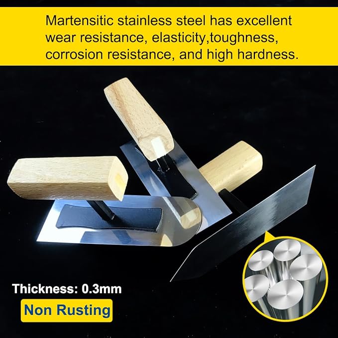 4.7" x 1.6" Miniature Drywall Trowel 3-pes set,Batch Knife,Premium Push Blade | Professional Grade Stainless Steel Plastering Trowel | Multi Purpose Plaster Finishing Trowel Hand Tool Combination