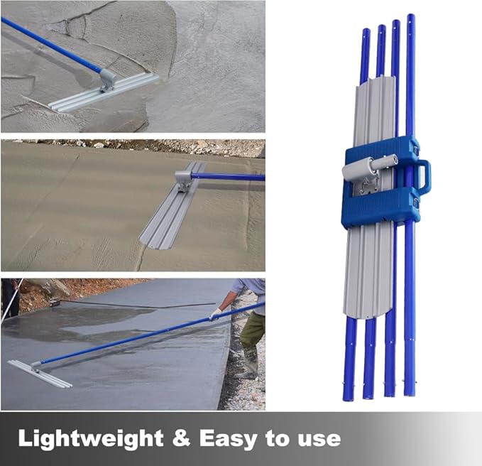 Bull Float Aluminum Magnesium Alloy Concrete Float 48"x8" Round End Board Kit trowel Tool Cement Tools Float Bracket Concrete Tools Finishing With 57" Handle x4 VOYAR