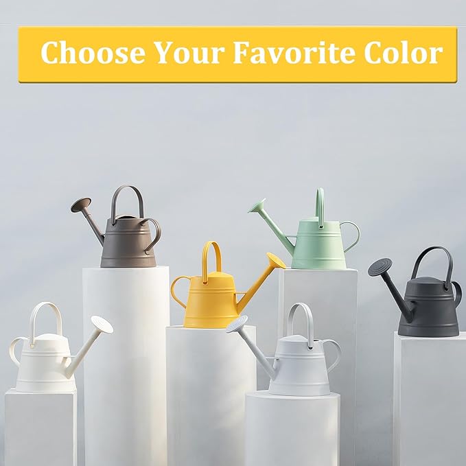 1 Gallon Watering Can for Plants, Watering Cans for Indoor&Outdoor Gardening, Water Can with Ergonomic Movable Handle (Gray)