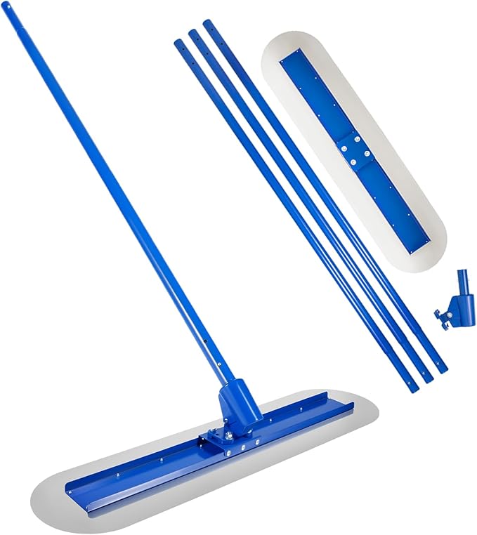 Concrete Bull Float Kit, Bull Float Magnesium Concrete F-loat, 3.9 x 3.9 FT Concrete Finishing Trowel Bull Float Concrete Kit Cement Surface Smooth Finish Tool, with Detachable 1.8M Handle