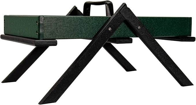 JCs Wildlife Removable Tray Ground Bird Feeder - Platform Bird Feeder - Holds 8 Cups of Seed (Large, Green)