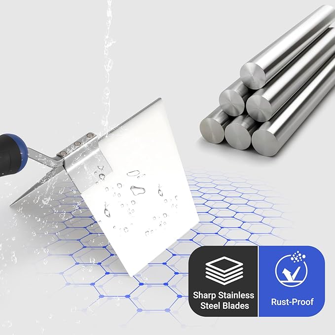 2-Pack Drywall Corner Trowel Set - 5" Stainless Steel Outside & 3.9" Inside Corner Knife for Sheetrock, Stucco, Concrete - Professional Corner Finishing Tools for Drywall & Plastering