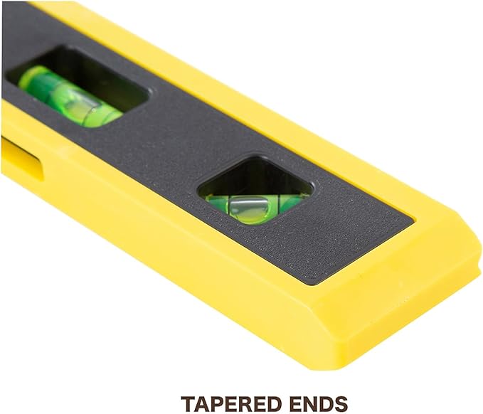 Mayes 10792 Professional Torpedo Level, Made in USA, 9" Magnetic Level for Pipe and Conduit Alignment, V-Groove Edge with 3 Vials and Pocket-Safe Design