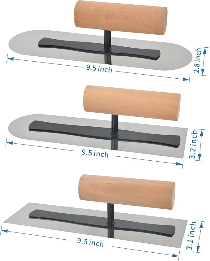 Stainless Steel Finishing Trowel Venetian Plaster Trowel Set 3 PC Art Paint Plastering Hand Tools(BXGPDTZ-2)