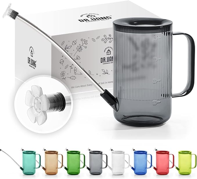 Small Watering Can Indoor Plants with Long Spout (1L, Gray)